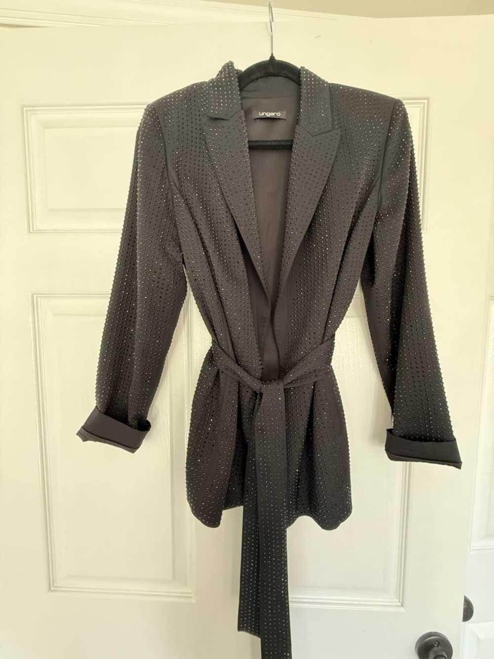 NWT Designer Oversized Black Belted Blazer